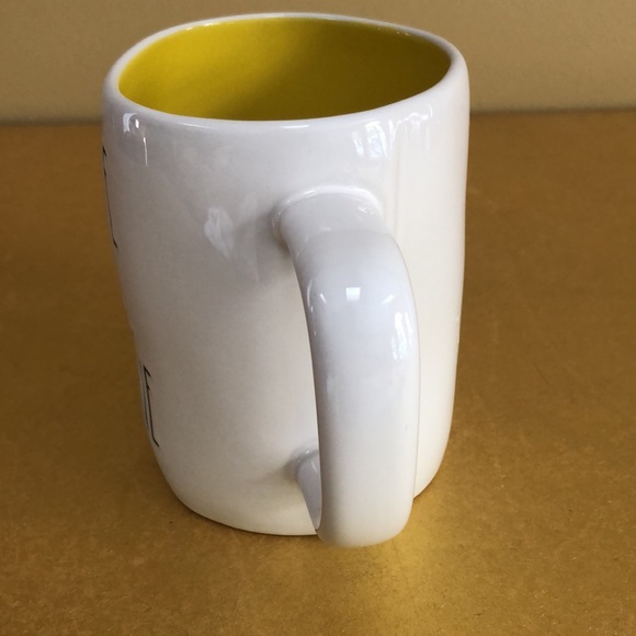 🆕Rae Dunn By Magenta " RISE & SHINE "WHITE w/YELLOW inside coffee/tea cup - Picture 3 of 7